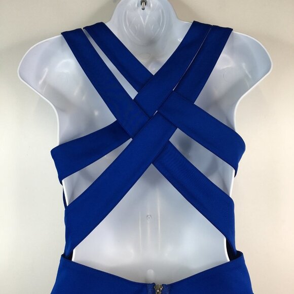 Lovers + Friends Worth The Waist Criss Cross Back Blue Dress Size S - Picture 9 of 12
